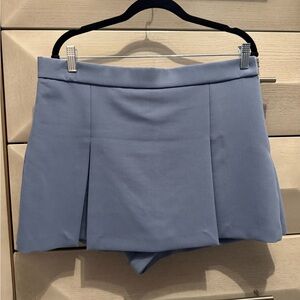 Zara Blue Skorts with Pleated A-Line Design